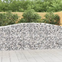 Kosze gabionowe, 4 szt, 400x50x100/120 cm, galwanizowane żelazo
