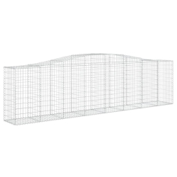 Kosze gabionowe, 7 szt, 400x50x100/120 cm, galwanizowane żelazo
