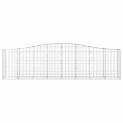 Kosze gabionowe, 3 szt, 400x50x100/120 cm, galwanizowane żelazo