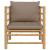 Sofa ogrodowa z poduszkami w kolorze taupe, bambusowa
