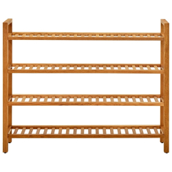 Stojak na buty z 4 półkami, 100x27x80 cm, lite drewno dębowe