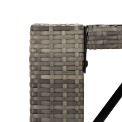 Stolik barowy ze szklanym blatem, szary, 185x80x110 cm