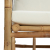 Sofa ogrodowa, kremowe poduszki, bambus