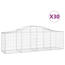 Kosze gabionowe, 30 szt, 200x50x60/80 cm, galwanizowane żelazo