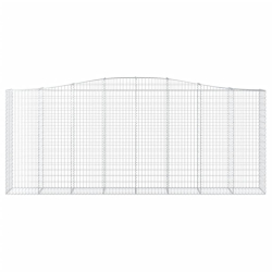 Kosze gabionowe, 9 szt, 400x50x160/180 cm, galwanizowane żelazo