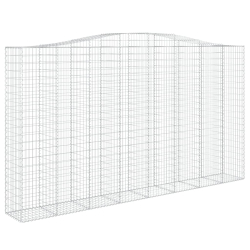 Kosze gabionowe, 3 szt, 400x50x220/240 cm, galwanizowane żelazo