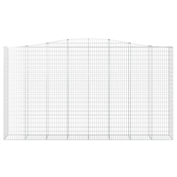 Kosze gabionowe, 3 szt, 400x50x220/240 cm, galwanizowane żelazo
