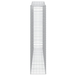 Kosze gabionowe, 3 szt, 400x50x220/240 cm, galwanizowane żelazo