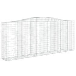 Kosze gabionowe, 10 szt, 400x50x160/180cm, galwanizowane żelazo