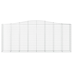 Kosze gabionowe, 7 szt, 400x50x160/180 cm, galwanizowane żelazo