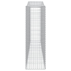 Kosze gabionowe, 7 szt, 400x50x160/180 cm, galwanizowane żelazo