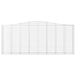Kosze gabionowe, 8 szt, 400x50x160/180 cm, galwanizowane żelazo