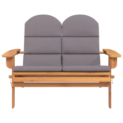 Ławka ogrodowa Adirondack z poduszkami, 126 cm, drewno akacjowe