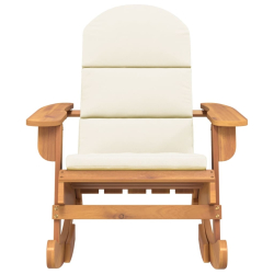 Fotel bujany Adirondack z poduszkami, lite drewno akacjowe