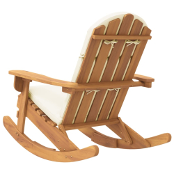 Fotel bujany Adirondack z poduszkami, lite drewno akacjowe