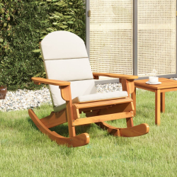 Fotel bujany Adirondack z poduszkami, lite drewno akacjowe
