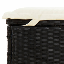 Leżaki, 2 szt., czarne, 201x55x20 cm, polirattan