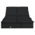 Leżaki, 2 szt., czarne, 201x55x20 cm, polirattan