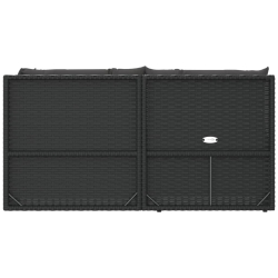 5-cz. zestaw wypoczynkowy do ogrodu, poduszki, czarny rattan PE