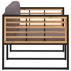 Ławka ogrodowa z poduszkami, 136 cm, drewno akacji, ciemnoszara