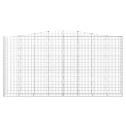 Kosze gabionowe, 3 szt, 400x50x200/220 cm, galwanizowane żelazo