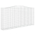 Kosze gabionowe, 3 szt, 400x50x200/220 cm, galwanizowane żelazo