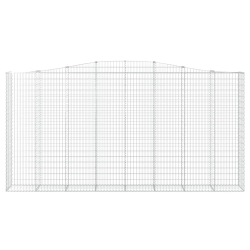 Kosze gabionowe, 5 szt, 400x50x200/220 cm, galwanizowane żelazo