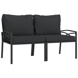 Krzesła ogrodowe z szarymi poduszkami, 2 szt, 62x75x79 cm, stal