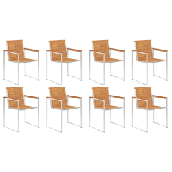 Krzesła ogrodowe z poduszkami, 8 szt., lite drewno akacjowe