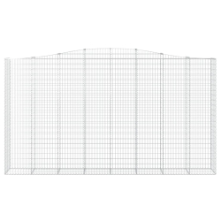 Kosze gabionowe, 4 szt, 400x50x220/240 cm, galwanizowane żelazo