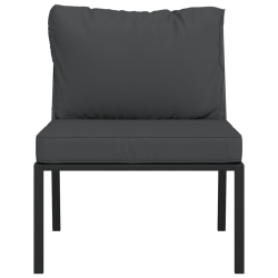 Krzesła ogrodowe z szarymi poduszkami, 2 szt, 60x74x79 cm, stal