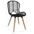 Krzesła stołowe, 6 szt., czarne, naturalny rattan