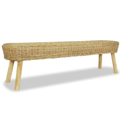Ławka do przedpokoju, naturalny rattan, 160x35x45 cm