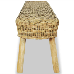 Ławka do przedpokoju, naturalny rattan, 160x35x45 cm