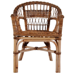 Krzesła ogrodowe, 6 szt., naturalny rattan, brązowe