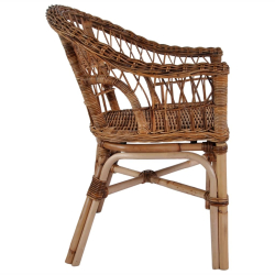 Krzesła ogrodowe, 6 szt., naturalny rattan, brązowe