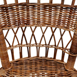 Krzesła ogrodowe, 6 szt., naturalny rattan, brązowe
