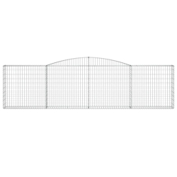Kosze gabionowe, 7 szt, 400x30x100/120 cm, galwanizowane żelazo