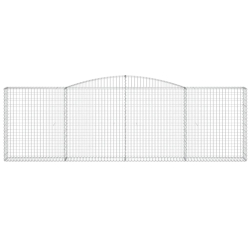 Kosze gabionowe, 5 szt, 400x30x120/140 cm, galwanizowane żelazo