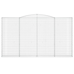 Kosze gabionowe, 4 szt, 400x30x220/240 cm, galwanizowane żelazo