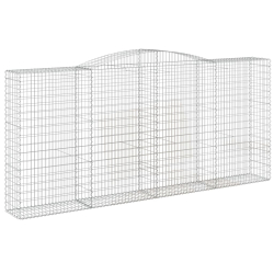 Kosze gabionowe, 4 szt, 400x50x180/200 cm, galwanizowane żelazo