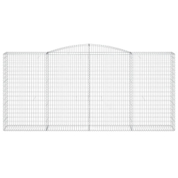 Kosze gabionowe, 4 szt, 400x50x180/200 cm, galwanizowane żelazo