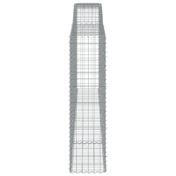 Kosze gabionowe, 4 szt, 400x50x180/200 cm, galwanizowane żelazo