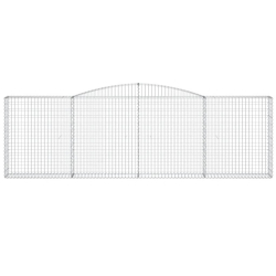 Kosze gabionowe, 4 szt, 400x30x120/140 cm, galwanizowane żelazo