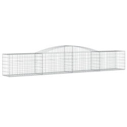Kosze gabionowe, 4 szt, 400x50x60/80 cm, galwanizowane żelazo