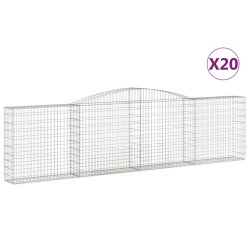 Kosze gabionowe, 20 szt, 400x30x100/120cm, galwanizowane żelazo