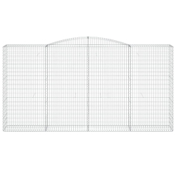 Kosze gabionowe, 3 szt, 400x50x200/220 cm, galwanizowane żelazo