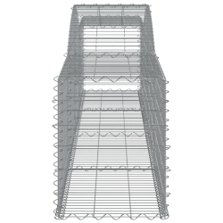 Kosze gabionowe, 9 szt, 400x50x60/80 cm, galwanizowane żelazo