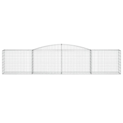 Kosze gabionowe, 10 szt, 400x50x80/100 cm, galwanizowane żelazo