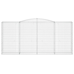 Kosze gabionowe, 2 szt, 400x50x180/200cm, galwanizowane żelazo
